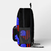 grunge amerikanische Flagge Herz bekümmert Bedruckter Rucksack (Rechts)