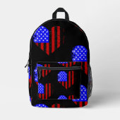 grunge amerikanische Flagge Herz bekümmert Bedruckter Rucksack (Vorderseite)
