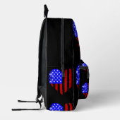 grunge amerikanische Flagge Herz bekümmert Bedruckter Rucksack (Links)