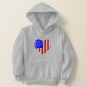 grunge amerikanische Flagge Herz bekümmert Hoodie