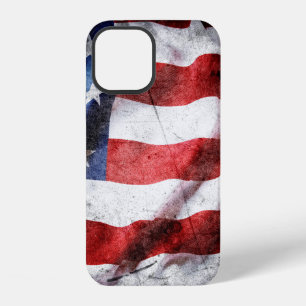 Grunge-amerikanische Flagge iPhone 12 Hülle