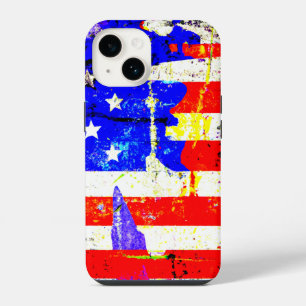 Grunge-Amerikanische Flagge iPhone 14 Hülle