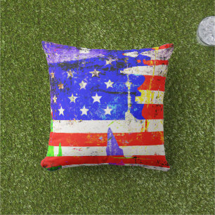 Grunge-amerikanische Flagge Kissen