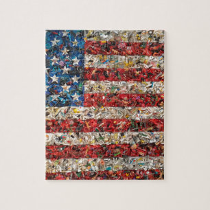 Grunge-amerikanische Flagge Puzzle