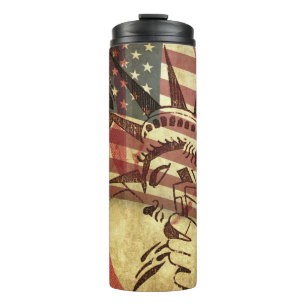 Grunge-amerikanische Flagge: Texturhintergrund. Thermosbecher