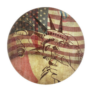 Grunge amerikanische Flagge: texturierter Hintergr Schneidebrett
