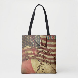 Grunge amerikanische Flagge: texturierter Hintergr Tasche