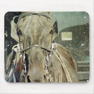 Grunge Amish Buggy Horse Mousepad