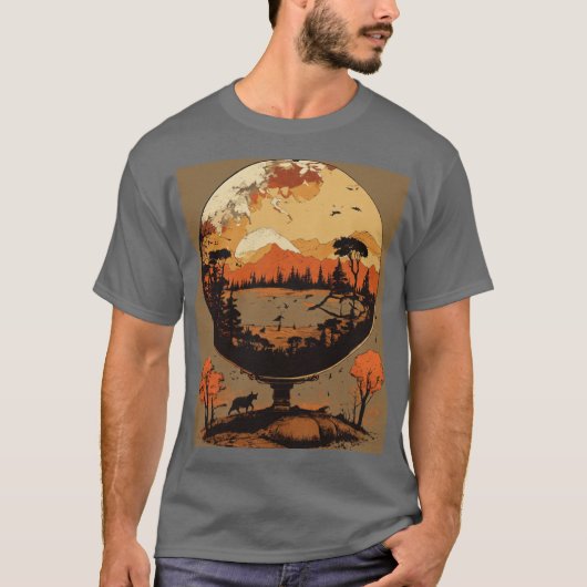 Grunge Anthropomorpher Globe-T - Shirt (Vorderseite)
