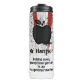 Grunge Apple Stamp Custom Name Quote Teacher Thermosbecher (Vorderseite)