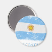 Grunge Argentina-Flagge Magnet (Vorderseite/Rückseite)