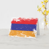 Grunge Armenia Flag Karte (Gelbe Blume)