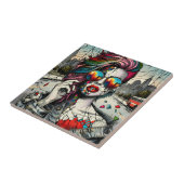 Grunge Art | Fractured Woman Abstrakt Fliese (Seite)