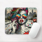 Grunge Art | Fractured Woman Abstrakt Mousepad (Mit Mouse)