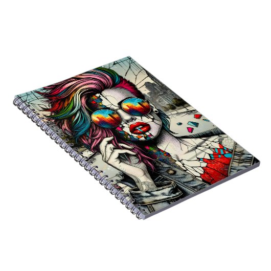 Grunge Art | Fractured Woman Abstrakt Notizblock (Rechte Seite)