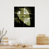 Grunge Ästhetische Fraktal Kunst Poster (Küche)