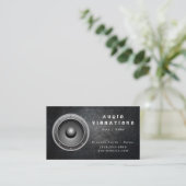 Grunge Audio Stereo Installations Business Card Visitenkarte (Stehend Vorderseite)