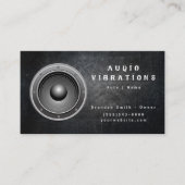Grunge Audio Stereo Installations Business Card Visitenkarte (Vorderseite)