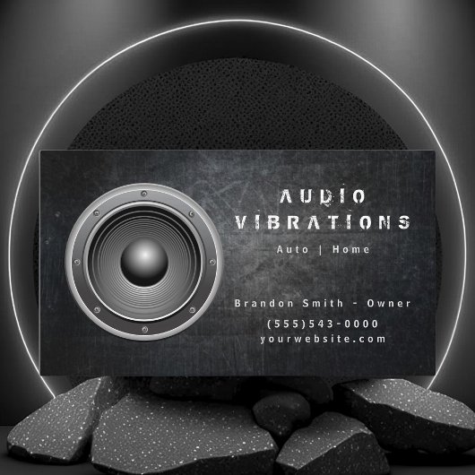 Grunge Audio Stereo Installations Business Card Visitenkarte