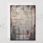 Grunge Autopsy Report Halloween Bash Einladung (Vorderseite)