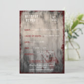 Grunge Autopsy Report Halloween Bash Einladung (Stehend Vorderseite)