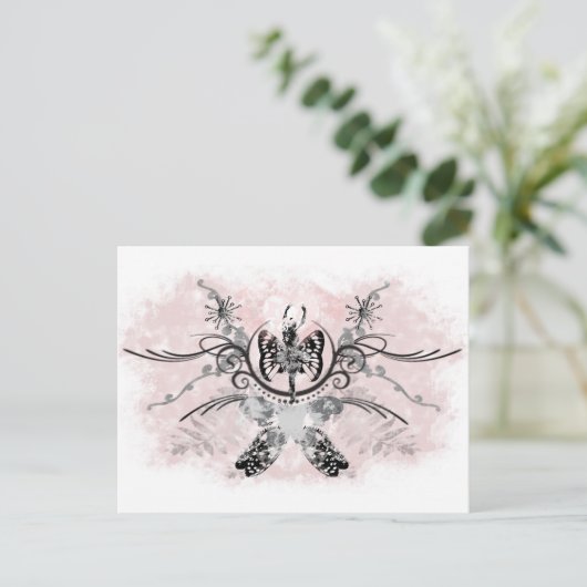 Grunge Ballet Postkarte (Stehend Vorderseite)