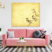 Grunge Bamboo Papier Hintergrund Leinwanddruck (Insitu (Wohnzimmer))