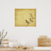 Grunge Bamboo Papier Hintergrund Poster (Küche)
