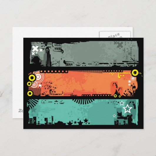 Grunge-Banner Abbildung 2 Postkarte (Vorne/Hinten)