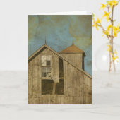 Grunge Barn Karte (Gelbe Blume)