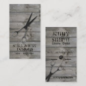 Grunge barnwood Scissors Haar-Stylistholz Terminkarte (Vorne/Hinten)