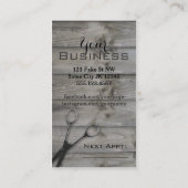 Grunge barnwood Scissors Haar-Stylistholz Terminkarte (Rückseite)