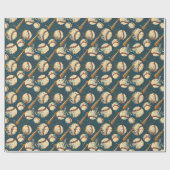 Grunge Baseball Clash Geschenkpapier (Flach)