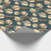 Grunge Baseball Clash Geschenkpapier (Ecke)