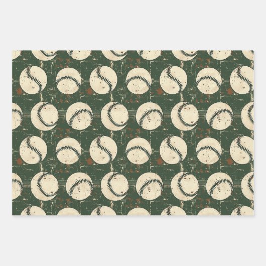 Grunge Baseball Classics 3 Geschenkpapier Set (Vorderseite 3)