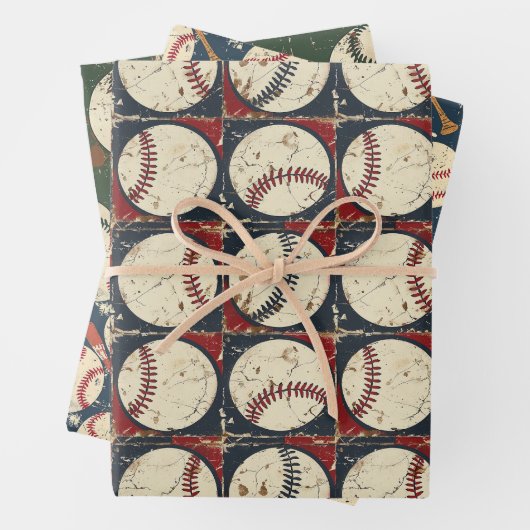 Grunge Baseball Classics 3 Geschenkpapier Set (Beispiel)
