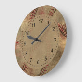 Grunge Baseball Collage Große Wanduhr (Winkel)