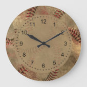 Grunge Baseball Collage Große Wanduhr (Vorderseite)
