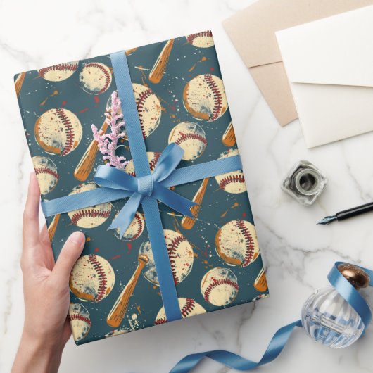 Grunge Baseball-Konflikt Geschenkpapier (Schenken)