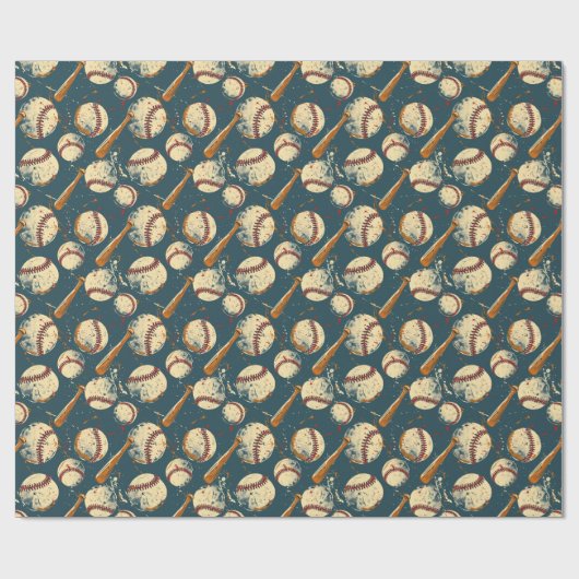 Grunge Baseball-Konflikt Geschenkpapier (Flach)