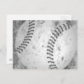 Grunge Baseball Postkarte (Vorne/Hinten)