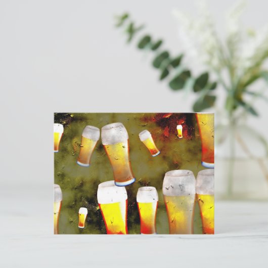Grunge Beer Postkarte (Stehend Vorderseite)