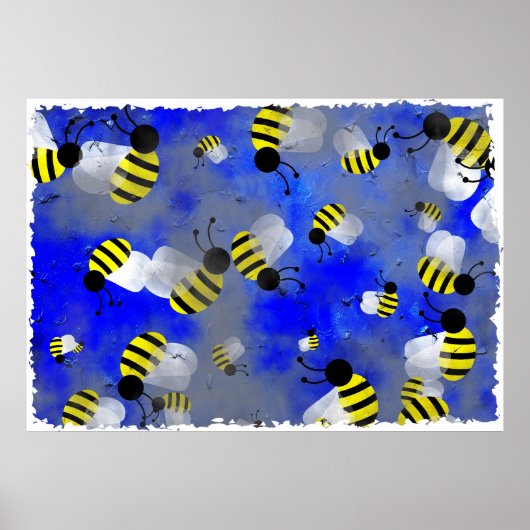 Grunge Bees Poster (Vorne)