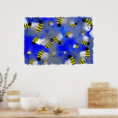 Grunge Bees Poster (Küche)