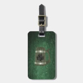 Grunge Bier Tasse Irisches Kleeblatt personalisier Gepäckanhänger (Vorderseite vertikal)