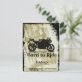 Grunge Biker Wedding Danke Postkarte (Stehend Vorderseite)