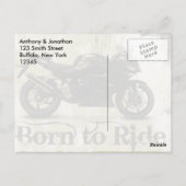 Grunge Biker Wedding Danke Postkarte (Rückseite)