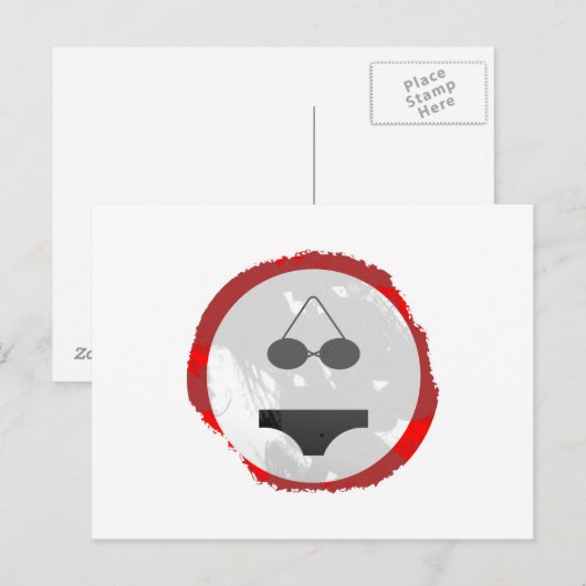 Grunge Bikini Sign Postkarte (Vorne/Hinten)