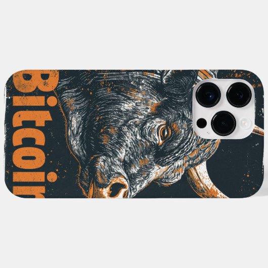 Grunge Bitcoin Bull Blockchain design Case-Mate iPhone Hülle (Rückseite (Horizontal))