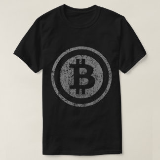 Grunge Bitcoin Crypto Symbol Design T-Shirt